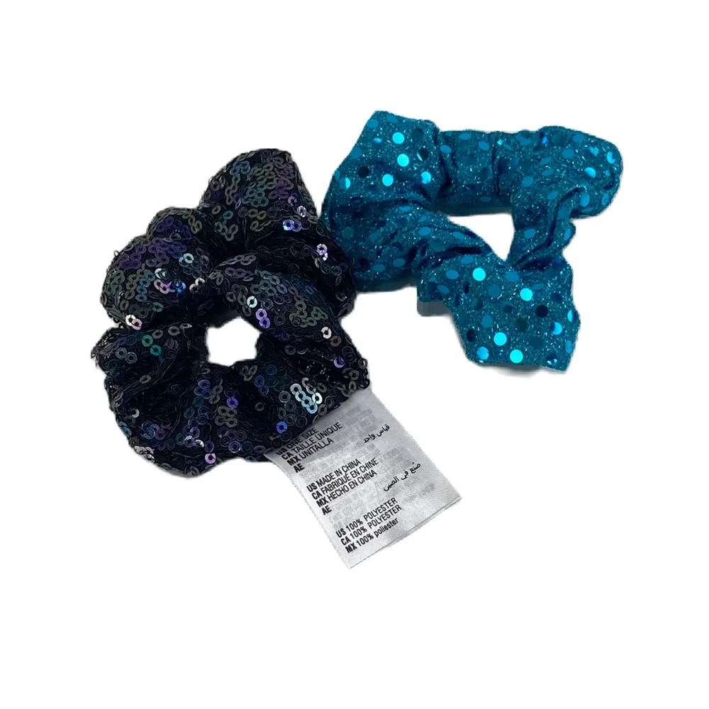 Baby Girl hair accessories lot scrunchie Bundle Lot of 9 and Pouch